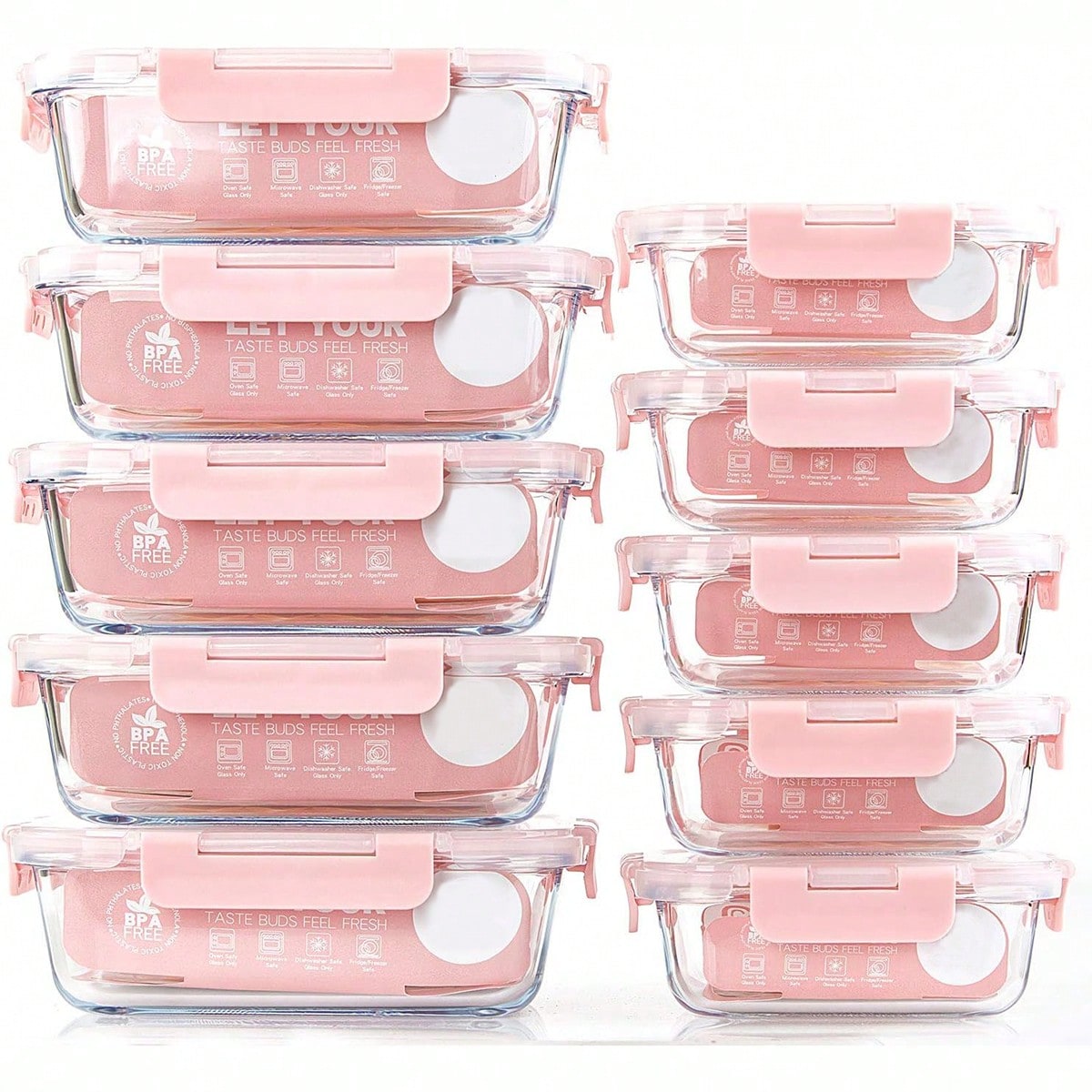 Food Storage Oven Safe - 10 Wadah Makanan Kaca, Wadah Penyimpanan