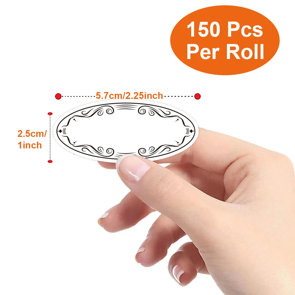 150 buah stiker oval berukuran - Food Storage Labels ulasan dan harga